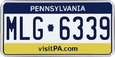 PA license plate MLG6339