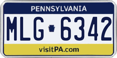 PA license plate MLG6342