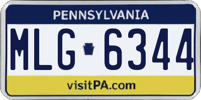 PA license plate MLG6344