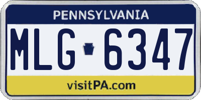 PA license plate MLG6347