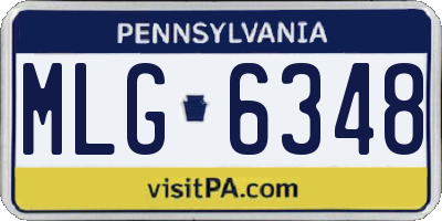 PA license plate MLG6348