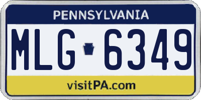 PA license plate MLG6349