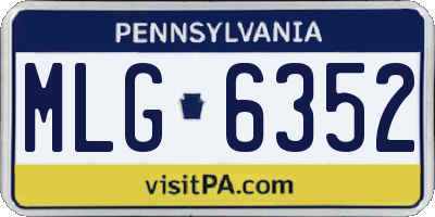 PA license plate MLG6352