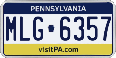 PA license plate MLG6357