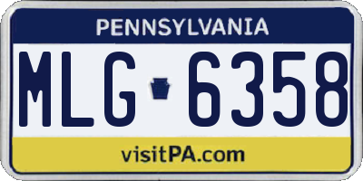 PA license plate MLG6358