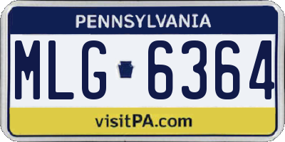 PA license plate MLG6364