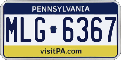 PA license plate MLG6367