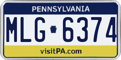 PA license plate MLG6374