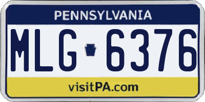 PA license plate MLG6376