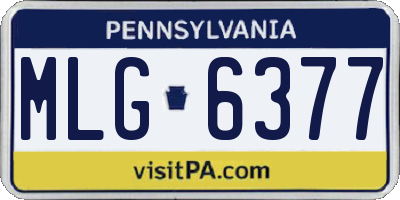 PA license plate MLG6377