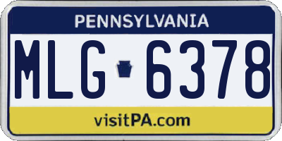 PA license plate MLG6378
