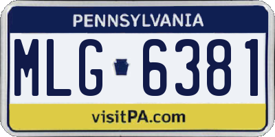 PA license plate MLG6381
