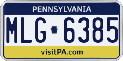 PA license plate MLG6385