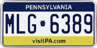 PA license plate MLG6389