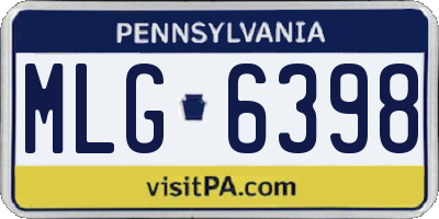 PA license plate MLG6398