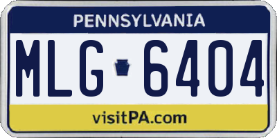 PA license plate MLG6404