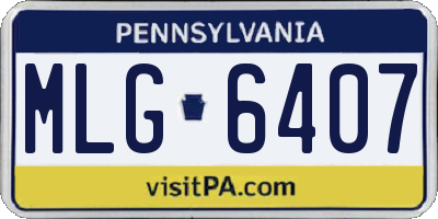 PA license plate MLG6407