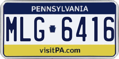PA license plate MLG6416