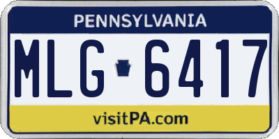 PA license plate MLG6417