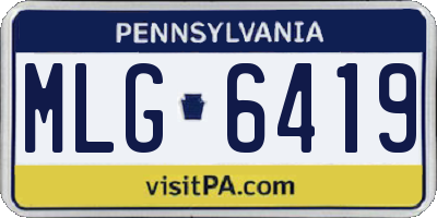 PA license plate MLG6419