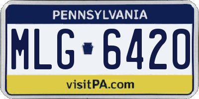 PA license plate MLG6420