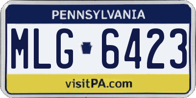 PA license plate MLG6423