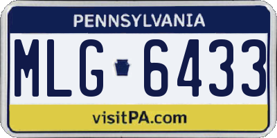 PA license plate MLG6433