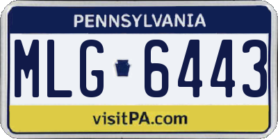 PA license plate MLG6443