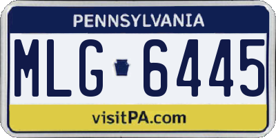 PA license plate MLG6445