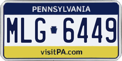 PA license plate MLG6449