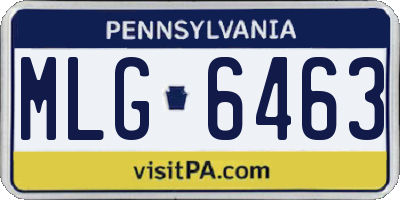 PA license plate MLG6463