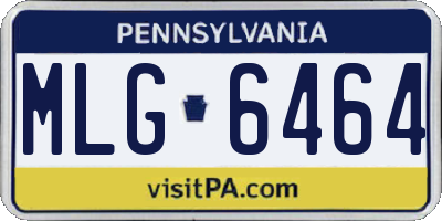 PA license plate MLG6464