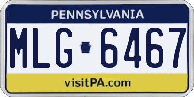 PA license plate MLG6467