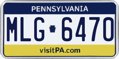 PA license plate MLG6470