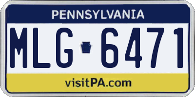 PA license plate MLG6471