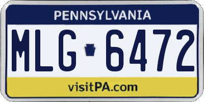 PA license plate MLG6472