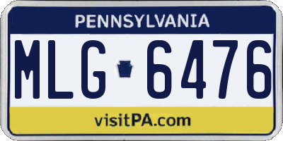 PA license plate MLG6476
