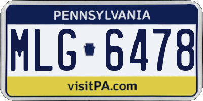 PA license plate MLG6478