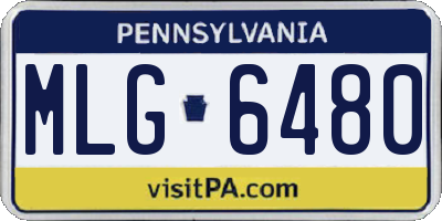 PA license plate MLG6480