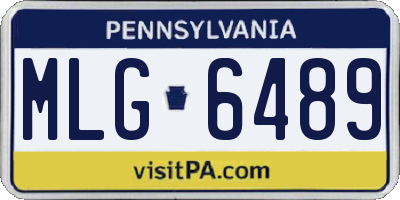PA license plate MLG6489