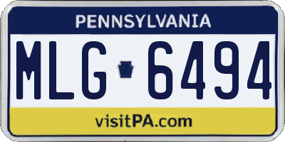 PA license plate MLG6494