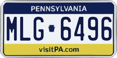 PA license plate MLG6496