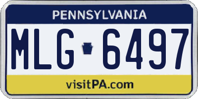 PA license plate MLG6497