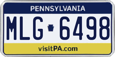 PA license plate MLG6498