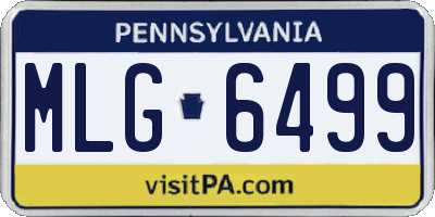 PA license plate MLG6499