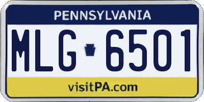 PA license plate MLG6501