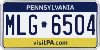 PA license plate MLG6504