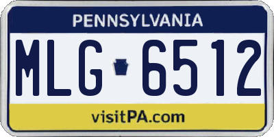 PA license plate MLG6512