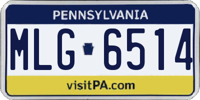 PA license plate MLG6514
