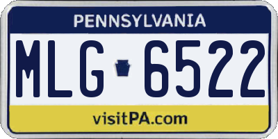 PA license plate MLG6522